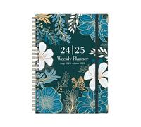 Agenda scolaire hebdomadaire mensuel 2024-2025 avec couverture rigide et reliure à double spirale du 07.2024 au 06.2025 - Planificateur portable