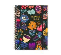 Agenda scolaire hebdomadaire mensuel 2024-2025 avec couverture rigide et reliure à double spirale du 07.2024 au 06.2025 - Planificateur portable