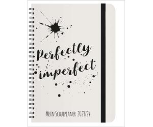 Agenda scolaire Imperfect 2023/2024 : avec calendrier 12 mois d'août 2023 à juillet 2024. Semaine 2 pages avec beaucoup d'espace pour les notes. Format 14,8 x 21 cm