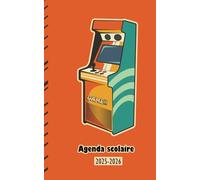 Agenda Scolaire: jeux d'arcade rétro vintage. Planificateur journalier pour l'école, collège et lycée, Une page par jour pour noter les devoirs.