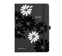 Agenda scolaire journalier 2025-2026 - Format A5 - 1 jour par page - De juillet 2025 à juillet 2026 - Couverture rigide avec ruban marque-page et fermeture élastique - Lilas