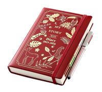 Agenda scolaire journalier 2025-2026 - Format A5 - 13 mois de productivité - D'août 2025 à août 2026 - Avec stylo, onglet mensuel, autocollants, poche intérieure - Rouge