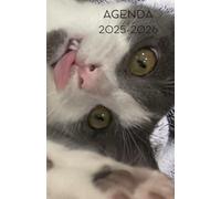 Agenda scolaire journalier 2025-2026-Thème animaux-Chaton-Chat (12.85x19.84 cm) 1 page pour 2 jours