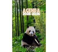 Agenda scolaire journalier 2025-2026-Thème animaux- Panda (12.85x19.84 cm) 1 page pour 2 jours