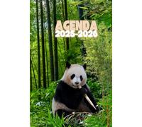 Agenda scolaire journalier 2025-2026-Thème animaux- Panda (12.85x19.84 cm) 1 page pour 2 jours