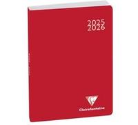 Agenda scolaire journalier Clairefontaine Forum Collection Work & After Classic Août 2025 à Juillet 2026 10 x 15 cm Rouge Rouge G