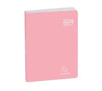 Exacompta Agenda journalier Forum Color Soft Harmony 12 x 17 cm Août 2025 à juillet 2026 Rose
