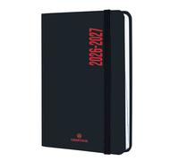 Agenda scolaire journalier Oberthur Collection Alabama Septembre 2026 à Septembre 2027 12,5 x 17,5 cm Noir et Rouge