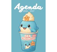 Agenda scolaire kawaii à colorier 2026-2027 - Animal Food Edition Dauphin