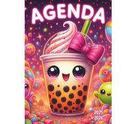 Agenda Scolaire Kawaii Bubble Tea: A COLORIER | Journalier, un JOUR par PAGE | Septembre à Juillet | Format Standard, 12x17 cm | Couverture Souple | ... 4EME 3EME | 280 pages | Enfant, fille, garçon