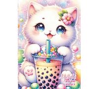 Agenda Scolaire: Kawaii, Chat Mignon, Bubble Tea | Une Page par Jour, Journalier | 12 x 17 cm, Format Standard | Ecole Elémentaire, Collège, Lycée, ... pages | Couverture Souple | Pour fille, Ado