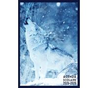 Agenda Scolaire Loup: Format A5 Agenda Journalier Quotidien en Français | Fille Garçon College Lycee Etudiant Primaire