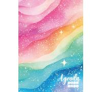 Agenda Scolaire: Marbre Arc en Ciel Pastel Rose, Violet, Bleu | Journalier, une Page par Jour | 12x17 cm, Format Standard léger | Ecole Primaire, CP, ... Université, Etudiant, Pour Enfant, Fille, Ado