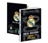 Agenda scolaire - REAL MADRID - 2025-2026 - Couverture rigide - 1 jour par page - Noir