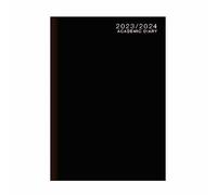 Agenda scolaire semainier 2023-2024 pour étudiant - Format A5 - Noir