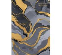 Agenda Scolaire Semainier A5 Horizontal: 1 semaine sur 2 pages - Marbre Gris et Or - Petit Format En Francais - Sans Spirale - Couverture Souple - ... Primaire, College, Lycee, et Université.