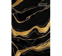 Agenda Scolaire Semainier A5 Horizontal: 1 semaine sur 2 pages - Marbre Noir et Or - Petit Format En Francais - Sans Spirale - Couverture Souple - ... Primaire, College, Lycee, et Université.