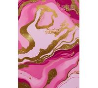Agenda Scolaire Semainier A5 Horizontal: 1 semaine sur 2 pages - Marbre Rose et Or - Petit Format En Francais - Sans Spirale - Couverture Souple - ... Primaire, College, Lycee, et Université.