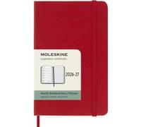 Moleskine Agenda hebdomadaire 2026-2027 – 18 mois, rigide, élastique, rouge 9x14 cm