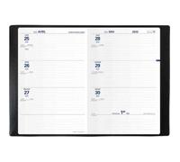 Agenda scolaire - TEXTHEBDO - 2020-2021 - Couverture plastique grainée - 1 semaine sur 2 pages - Noir