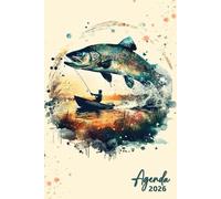 Agenda semainier: 2 Pages par Semaine | 12 Mois De Janvier À Décembre, Format A5 | Français | Thème Pêche