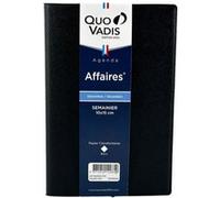Quo Vadis - Agenda - 2026 - Affaires - Semainier Planning - Français - Impala - Noir - 13 mois de décembre à décembre - 10x15 cm - Papier Clairefontaine blanc - Fabrication française