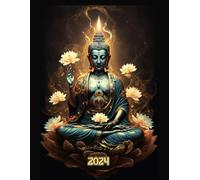 Agenda semainier 2024: Planificateur professionnel grand format, 2 pages par semaine, vacances scolaires en français, Bouddha