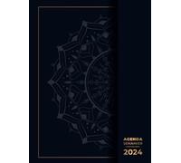 Agenda semainier 2024: Planificateur professionnel grand format, 2 pages par semaine, vacances scolaires en français, mandala