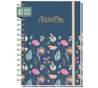 Agenda semainier 2025 2026 A5 "Fleurs volantes" Weekly planner spirale pour 18 mois (Jul 25 - Dec 26) dans les langues : EN/FR/IT/ES - durable et respectueux du climat