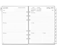 Agenda Semainier 2025-2026, Format A5, 6 Trous, En Allemand, 1 Semaine Sur 2 Pages Avec Onglets, Notes Supplémentaires, Contact, Du 25 Au Juillet 26, Papier Épais, 100 G/M², Recharge De Papier Pour