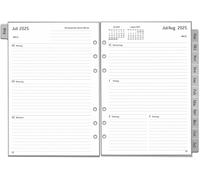 Agenda Semainier 2025-2026 - Format A5 - 6 Trous - En Allemand - 1 Semaine Sur 2 Pages Avec Onglets - Notes Supplémentaires De Contact - Du 25 Au Juillet 26 - Papier Épais - 100 G/M² - Recharge Pour