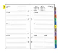 Agenda semainier 2025-2026-Format A6-6 trous-En allemand-1 semaine sur 2 pages avec onglets-Août 25 à juillet 26-95 x 171 mm