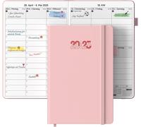 ® Agenda Semainier 2025 - 21 X 14,5 Cm - Agenda Journalier Et Emploi Du Temps - 12 Mois - Couverture Rigide (Janvier À Décembre 2025) - Pour Le Travail, L'apprentissage Et Le Plan Familial -