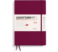 Agenda Semainier 2025 Composition B5 Couverture Rigide Calendrier 12 Mois Ligné Rouge Port En Anglais