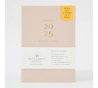 Agenda semainier 2025, format A5, en cuir synthétique, avec planification quotidienne, hebdomadaire et mensuelle, 320 pages, auto-soins, objectifs, rêves, carnet annuel (rose pâle)