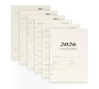Agenda Semainier 2026 A5, 6 Trous Recharge Agenda 2026, 176 Feuilles Recharge Organiseur, Janvier 2026 à Décembre 2026, Recharge de Papier 139 x 206 mm pour Calendrier, Projets de Bricolage