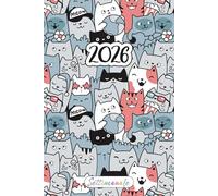 Agenda Semainier 2026 A5: Planificateur Hebdomadaire Horizontale | 12 Mois, de Janvier à Décembre | Planner Français avec Vue Semaine sur Deux Pages | Chats
