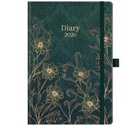 Agenda semainier 2026 au format A5, couverture rigide, fermeture élastique, planificateur pour l'école et le bureau, de janvier à décembre 2026, vert