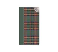 Agenda semainier 2026 de poche fin - Couverture tartan vert - Agenda de voyage - Léger et compact