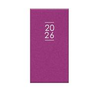 Agenda semainier 2026 fin à paillettes - Couverture rigide violette - Format portefeuille scintillant - Organiseur scolaire ou professionnel