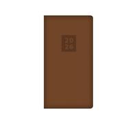 Agenda semainier 2026 fin de poche - Couverture douce au toucher marron riche en relief - Agenda quotidien compact pour le travail, l'école, les voyages