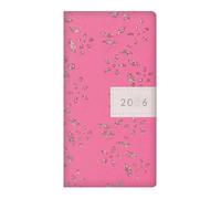 Agenda semainier 2026 fin en simili cuir rose à paillettes en relief - Carnet de notes léger et compact - Organiseur de voyage pour la maison, le bureau, les étudiants