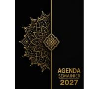 Agenda Semainier 2027: 1 Semaine sur 2 Pages avec Heures 12 mois Grand format A4