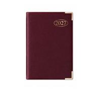 Agenda semainier 2027 de poche A7 - Couverture souple rouge | Organiseur professionnel, léger et compact, portable, facile à transporter, planificateur scolaire et étudiant