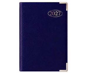 Agenda semainier 2027 de poche avec couverture souple Bleu marine Format A7 | Organiseur professionnel, léger et compact, portable, facile à transporter, planificateur scolaire et étudiant