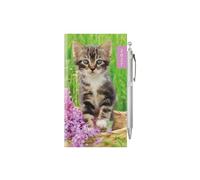 Agenda semainier 2027 fin de poche avec stylo - Motif chat mignon et chaton