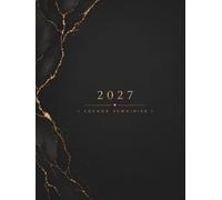 Agenda Semainier 2027: Planning Hebdomadaire A4 avec Horaires | 1 Semaine sur 2 Pages | Vue Mensuelle Chaque Mois | Organiseur pour Travail, Rendez-vous, Famille et Organisation | Couverture Noire.