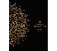 Agenda Semainier 2027: Planning Hebdomadaire A4 Vertical avec Horaires | 1 Semaine sur 2 Pages, Vue Mensuelle, Organisation & Planification | de Janvier à Décembre 2027 | Couverture Noire.