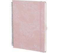 Agenda semainier A4 - ZUUKO - 2026 - 29,7 x 21 cm - Rose - Couverture souple en cuir PU - Spirale