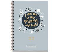 Agenda semainier Active Spiral 11 x 174 mm Vue 2020 à la lune Miquelrius Bleu catalan
